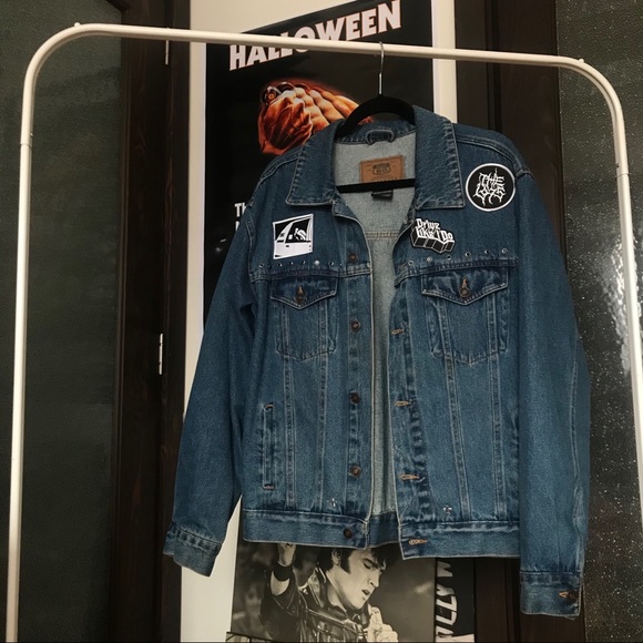 The 1975 Stud Patch Denim Jean Jacket Handmade - Picture 2 of 7